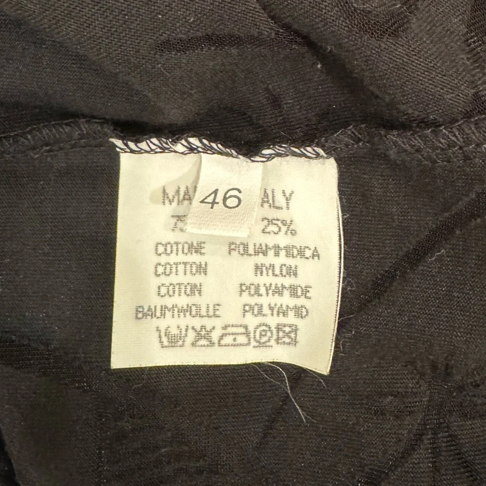 NWOT Vintage POI by Krizia Women’s Black Sheer Detail Long Sleeve Top. Size 6